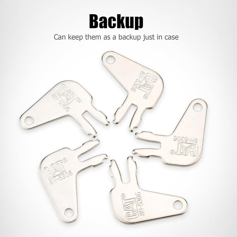 Tecreddy 8H5306 Cat Master Key for Caterpillar CAT Heavy Equipment Battery Disconnect and Older Ignitions, 10-Pack - Image 3